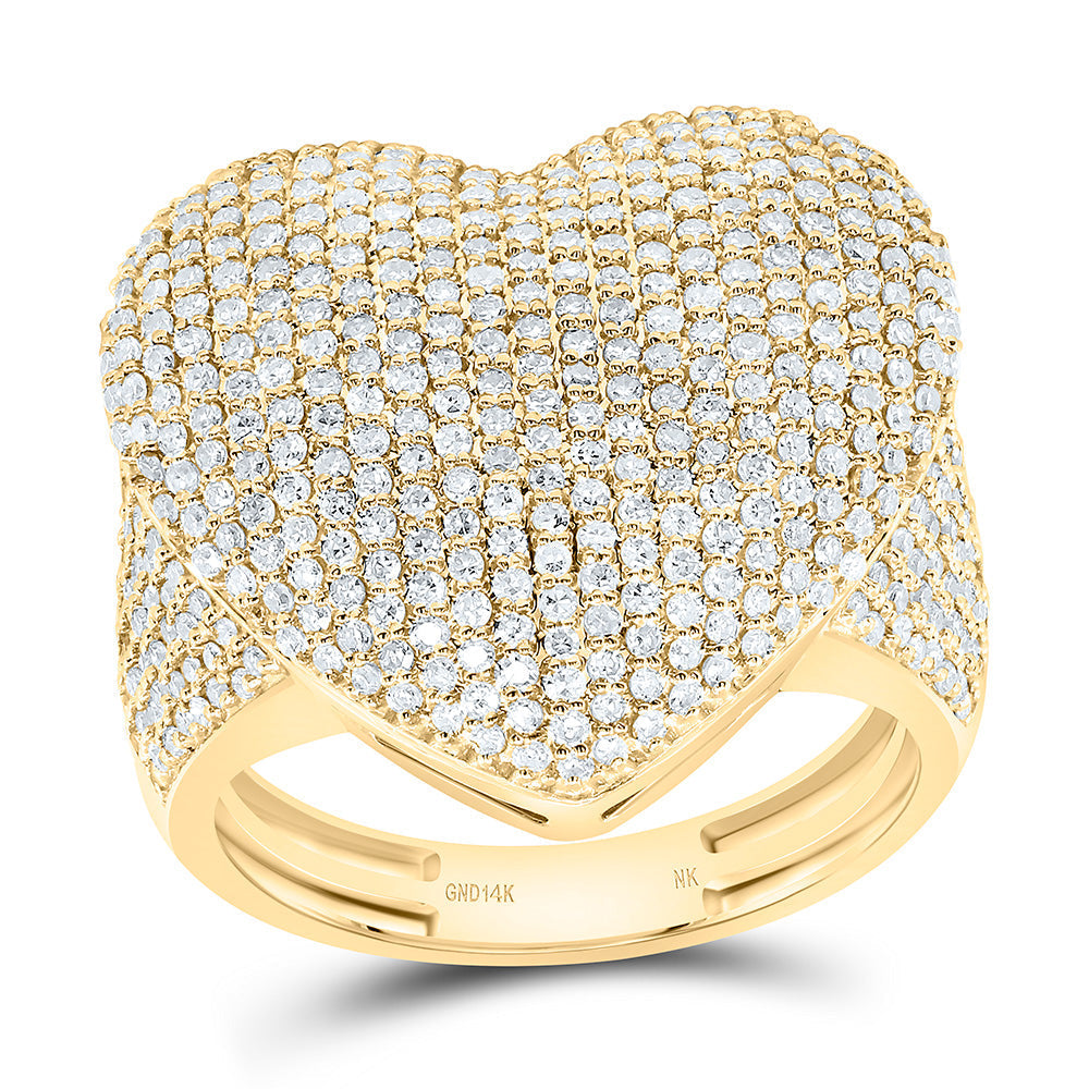 1 1/4CTW-NAT DIA NK FASHION HEART RING Daisy Joyeria