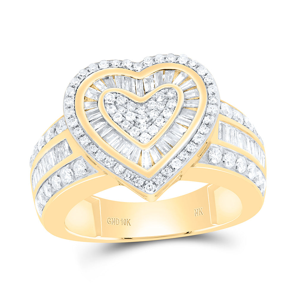1CTW-NAT DIA NK FASHION HEART RING Daisy Joyeria
