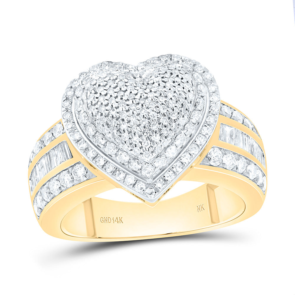 1CTW-NAT DIA NK FASHION HEART RING Daisy Joyeria