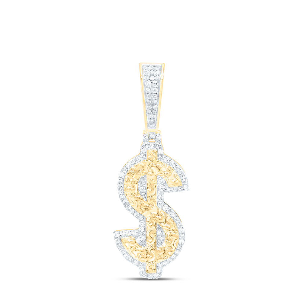 3/8CTW-NAT DIA NK DOLLAR MENS CHARM Daisy Joyeria