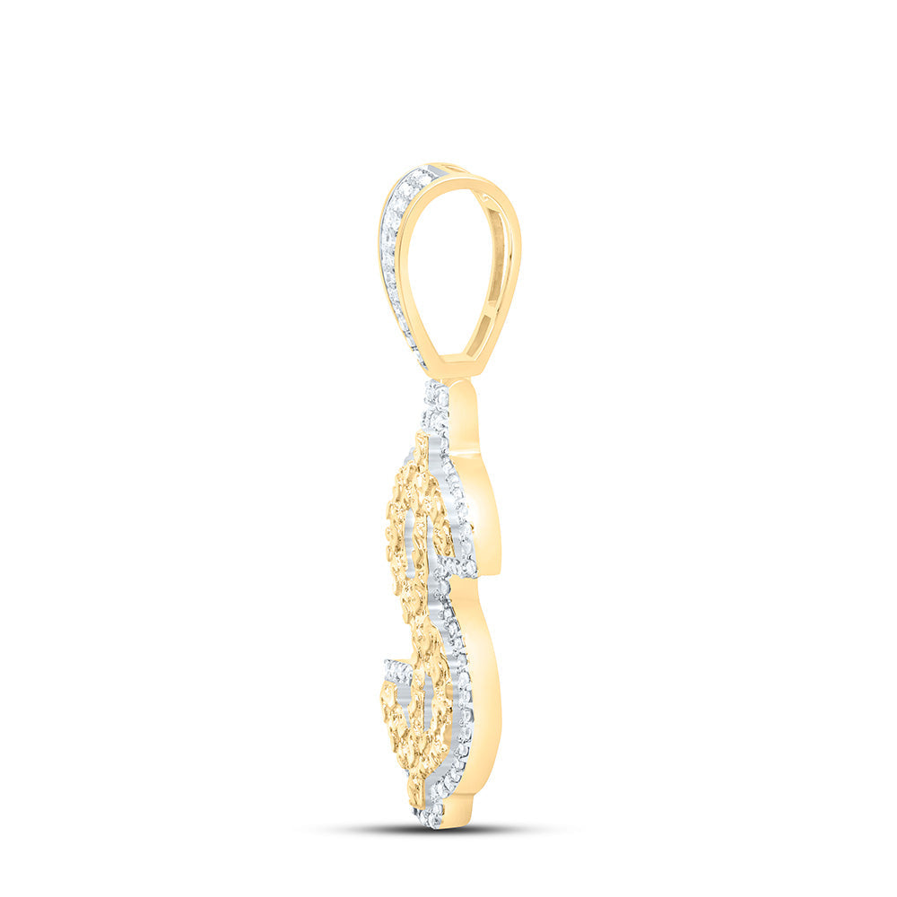 3/8CTW-NAT DIA NK DOLLAR MENS CHARM Daisy Joyeria