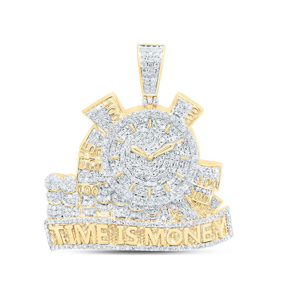 1 7/8CTW-NAT DIA NK "TIME IS MONEY" MENS CHARM Daisy Joyeria