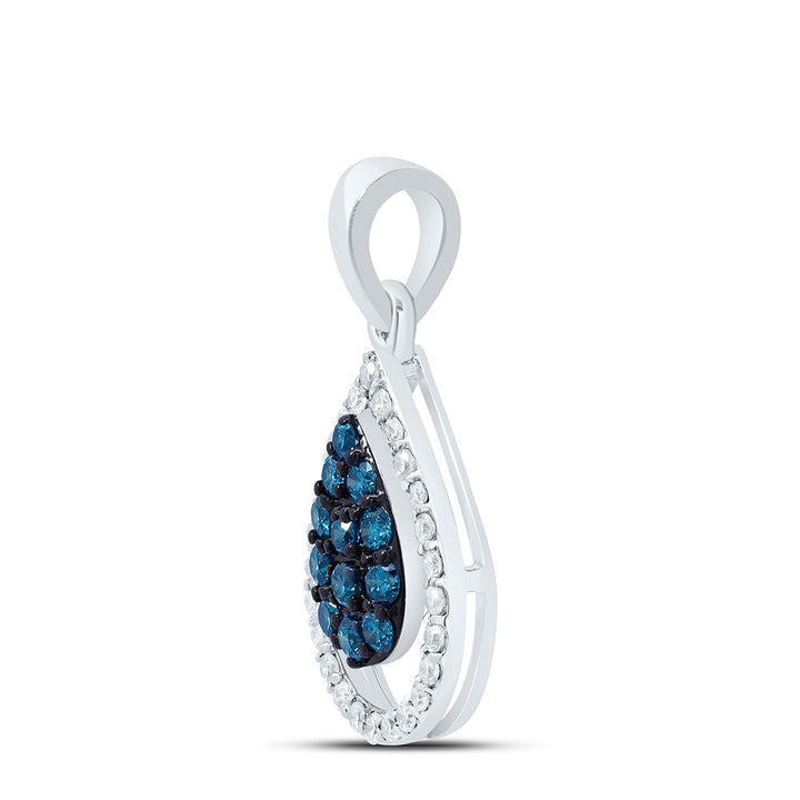 1/3CTW-NAT DIA NK FASHION BLUE DIA PEAR PENDANT Daisy Joyeria