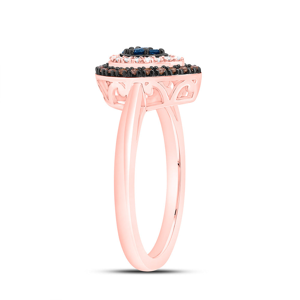 1/5CTW-NAT DIA P1 GIFT COGNAC NATURAL, BLUE DIA PEAR RING Daisy Joyeria