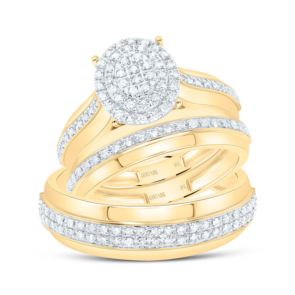 1/2CTW-NAT DIA NK FASHION OVAL TRIO SET Daisy Joyeria