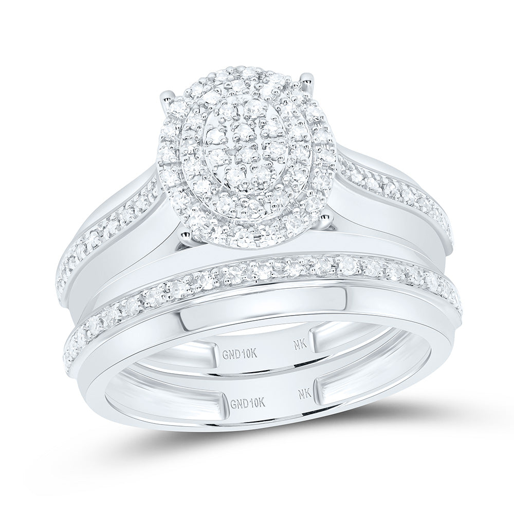1/2CTW-NAT DIA NK FASHION OVAL TRIO SET Daisy Joyeria