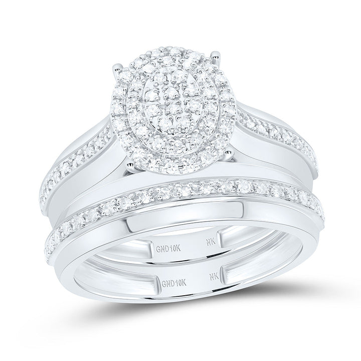1/2CTW-NAT DIA NK FASHION OVAL TRIO SET Daisy Joyeria