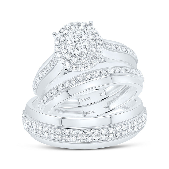 1/2CTW-NAT DIA NK FASHION OVAL TRIO SET Daisy Joyeria