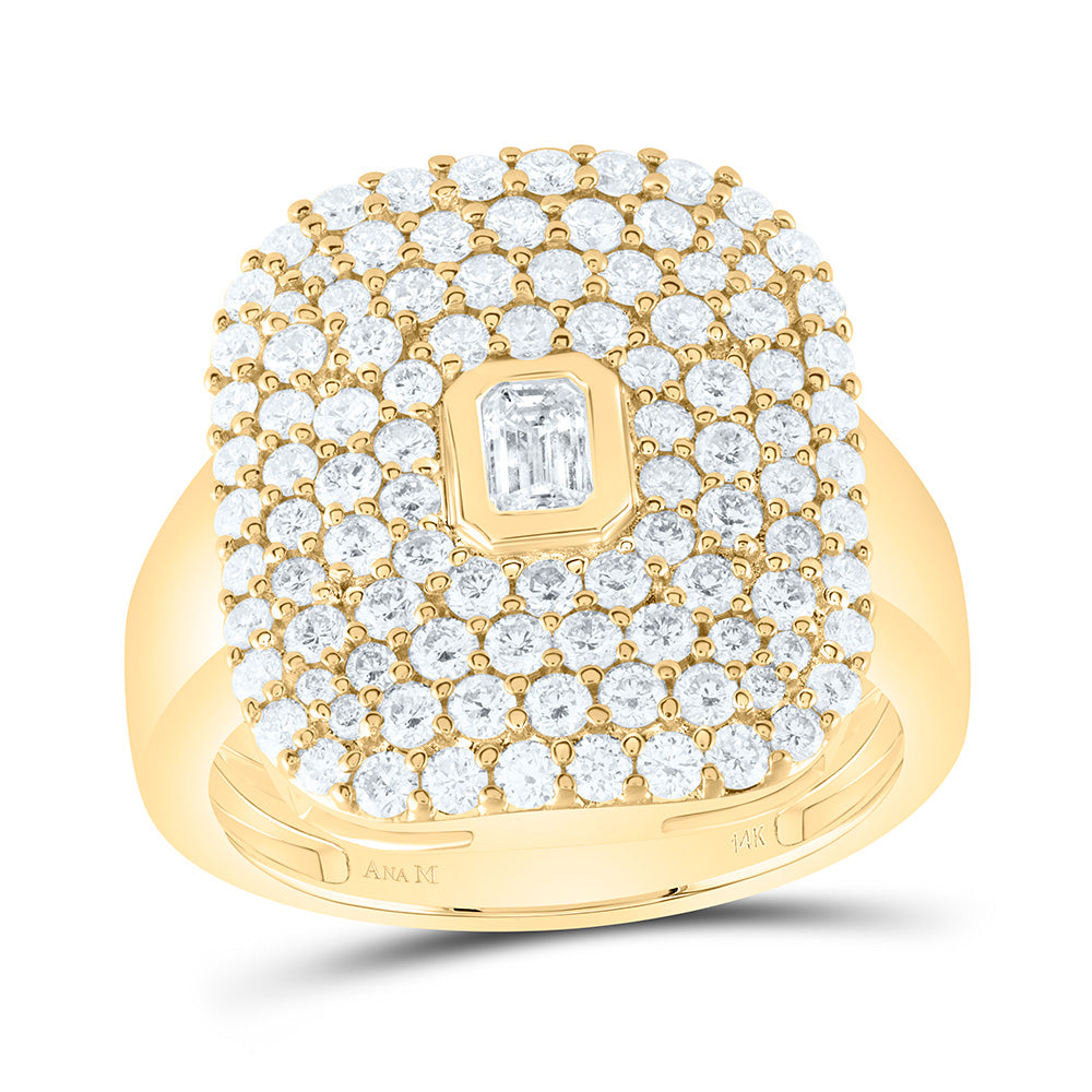 1 5/8CTW-NAT DIA ANA M 1/5CTW-CEM FASHION CUSHION RING Daisy Joyeria