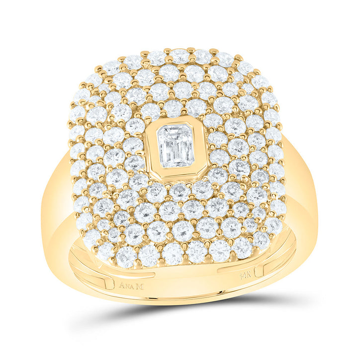 1 5/8CTW-NAT DIA ANA M 1/5CTW-CEM FASHION CUSHION RING Daisy Joyeria
