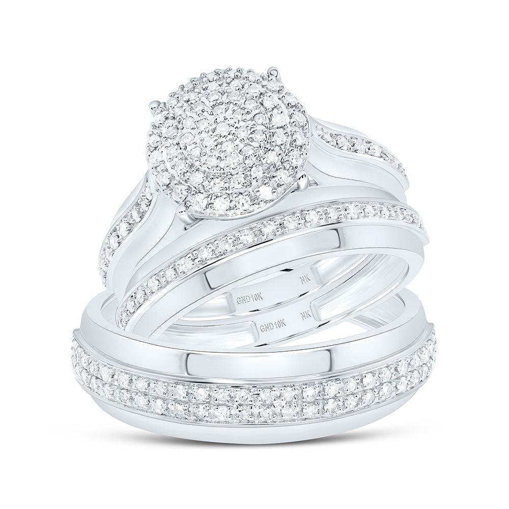 1/2CTW-NAT DIA NK FASHION ROUND TRIO SET Daisy Joyeria