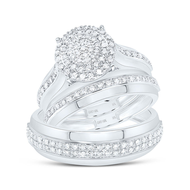 1/2CTW-NAT DIA NK FASHION ROUND TRIO SET Daisy Joyeria