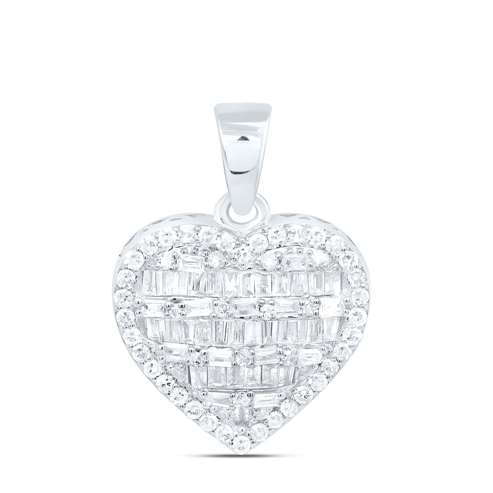 3/8CTW-NAT DIA NK FASHION HEART PENDANT Daisy Joyeria