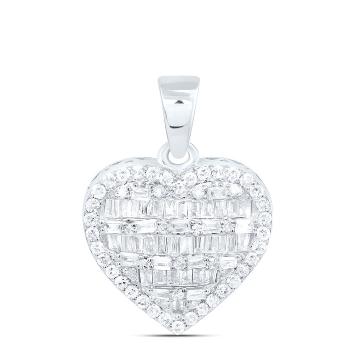 3/8CTW-NAT DIA NK FASHION HEART PENDANT Daisy Joyeria