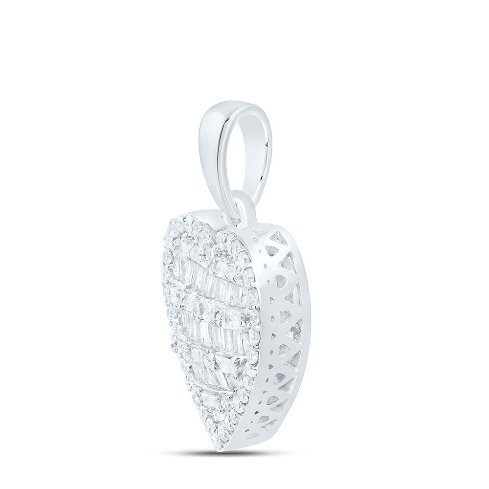 3/8CTW-NAT DIA NK FASHION HEART PENDANT Daisy Joyeria