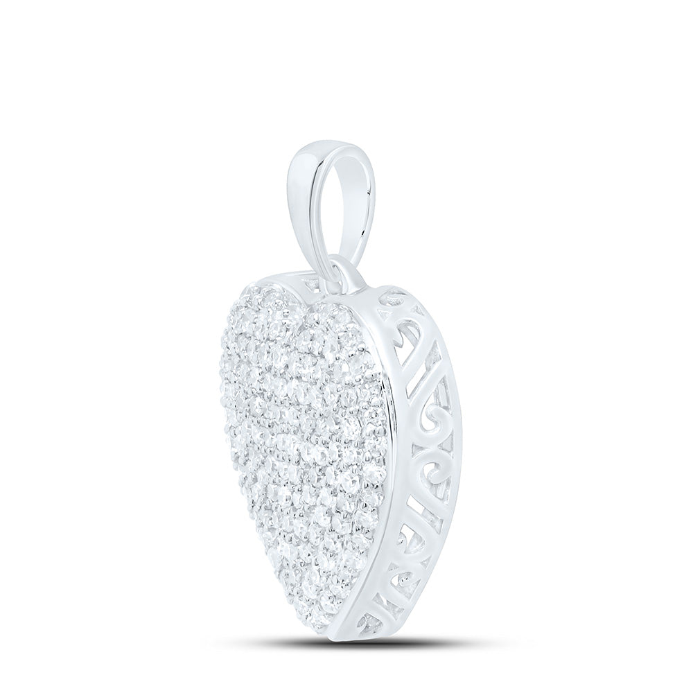 1/2CTW-NAT DIA NK FASHION HEART PENDANT Daisy Joyeria