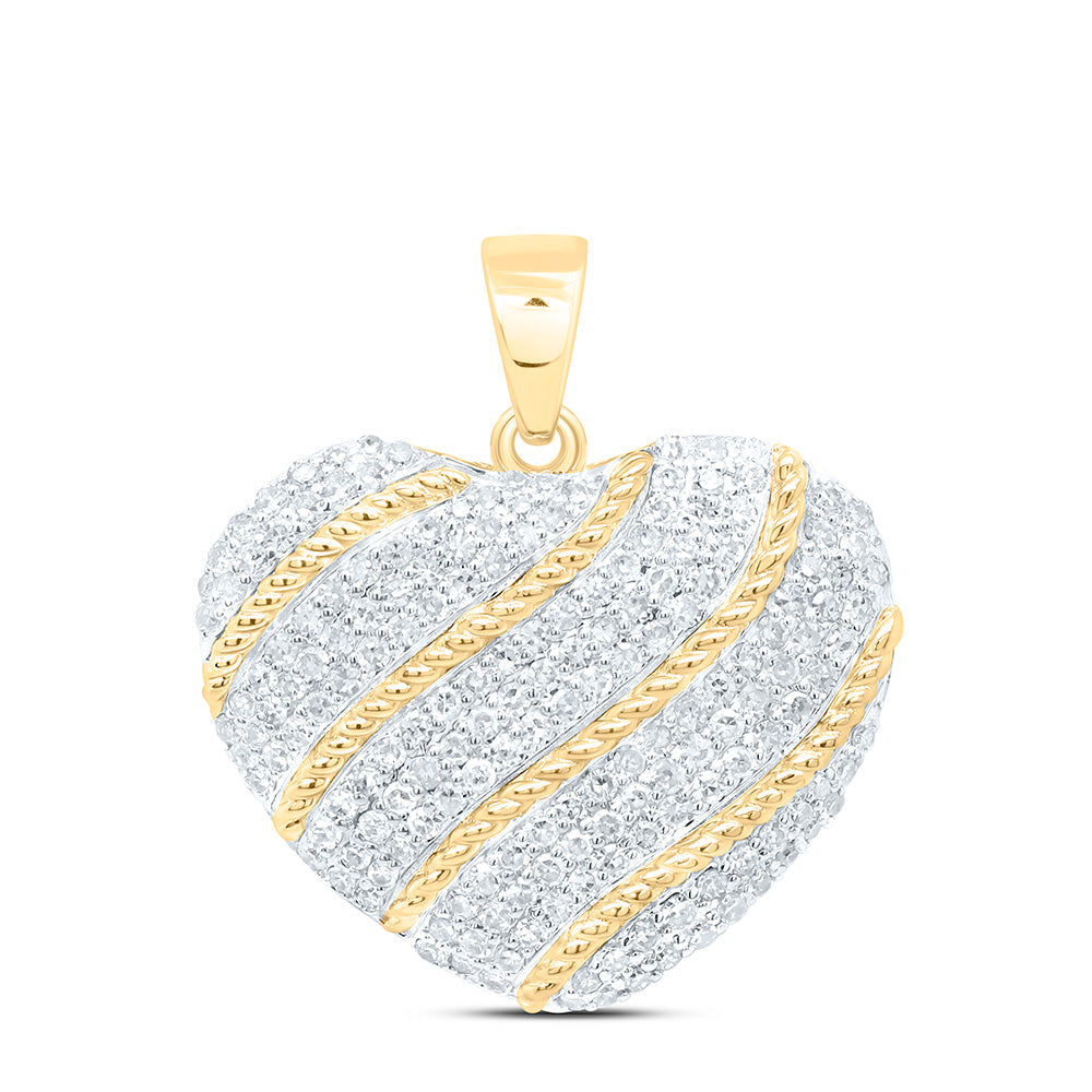 5/8CTW-NAT DIA NK FASHION HEART PENDANT Daisy Joyeria