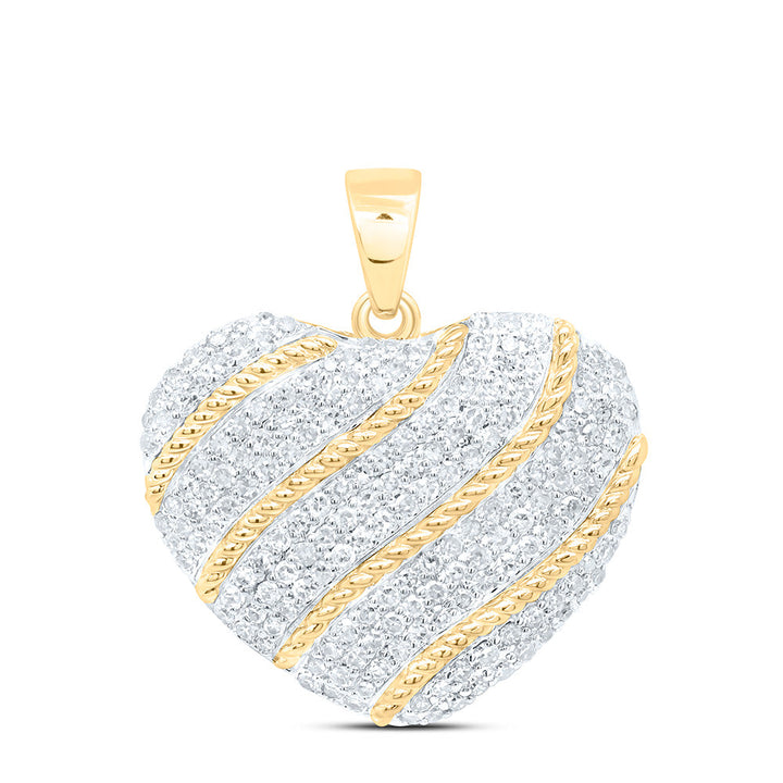 5/8CTW-NAT DIA NK FASHION HEART PENDANT Daisy Joyeria