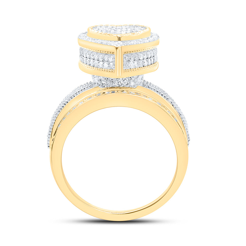 1 3/8CTW-NAT DIA NK FASHION HEART RING Daisy Joyeria