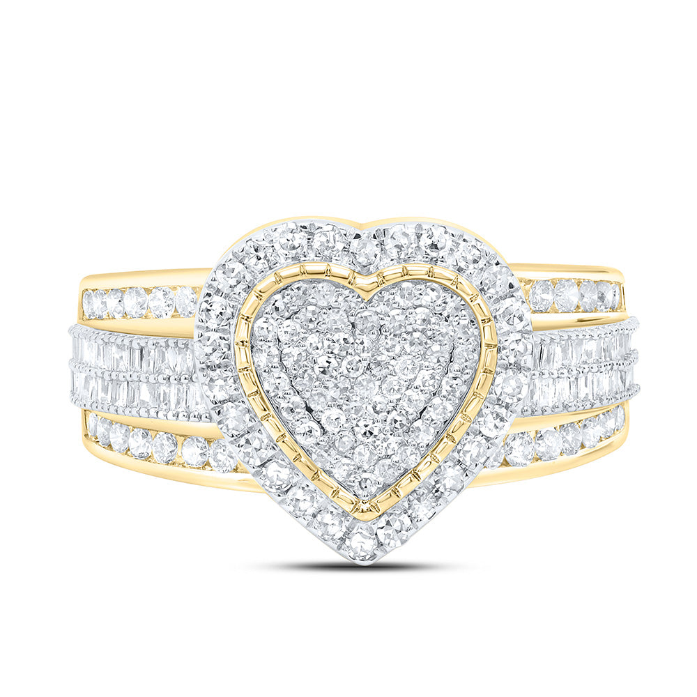 1 3/8CTW-NAT DIA NK FASHION HEART RING Daisy Joyeria