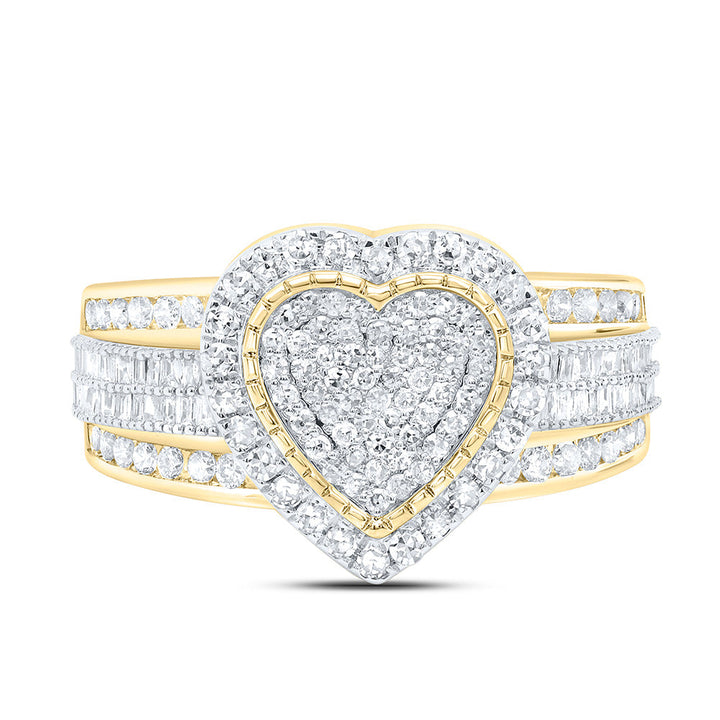 1 3/8CTW-NAT DIA NK FASHION HEART RING Daisy Joyeria