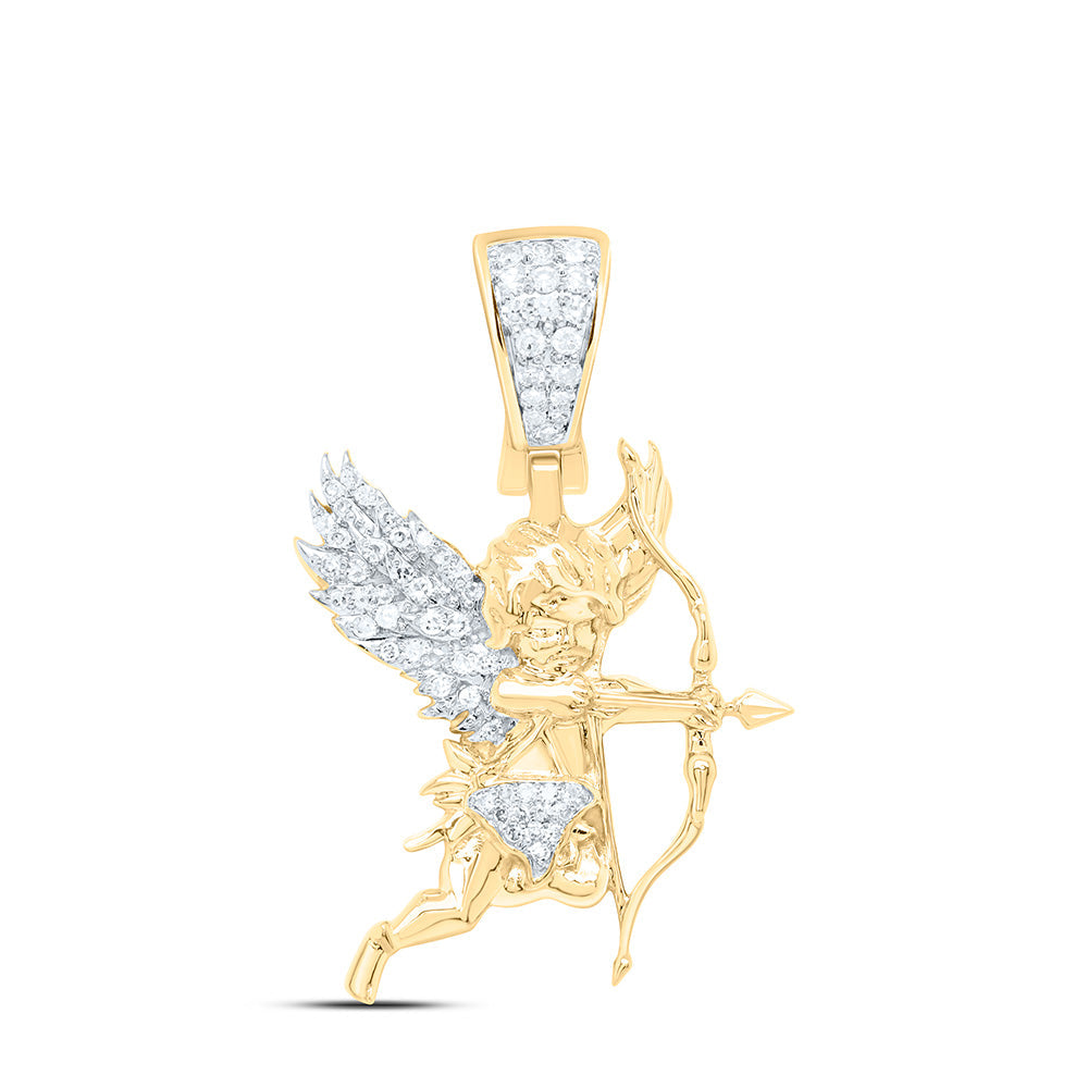 1/5CTW-NAT DIA NK ANGEL MENS CHARM Daisy Joyeria