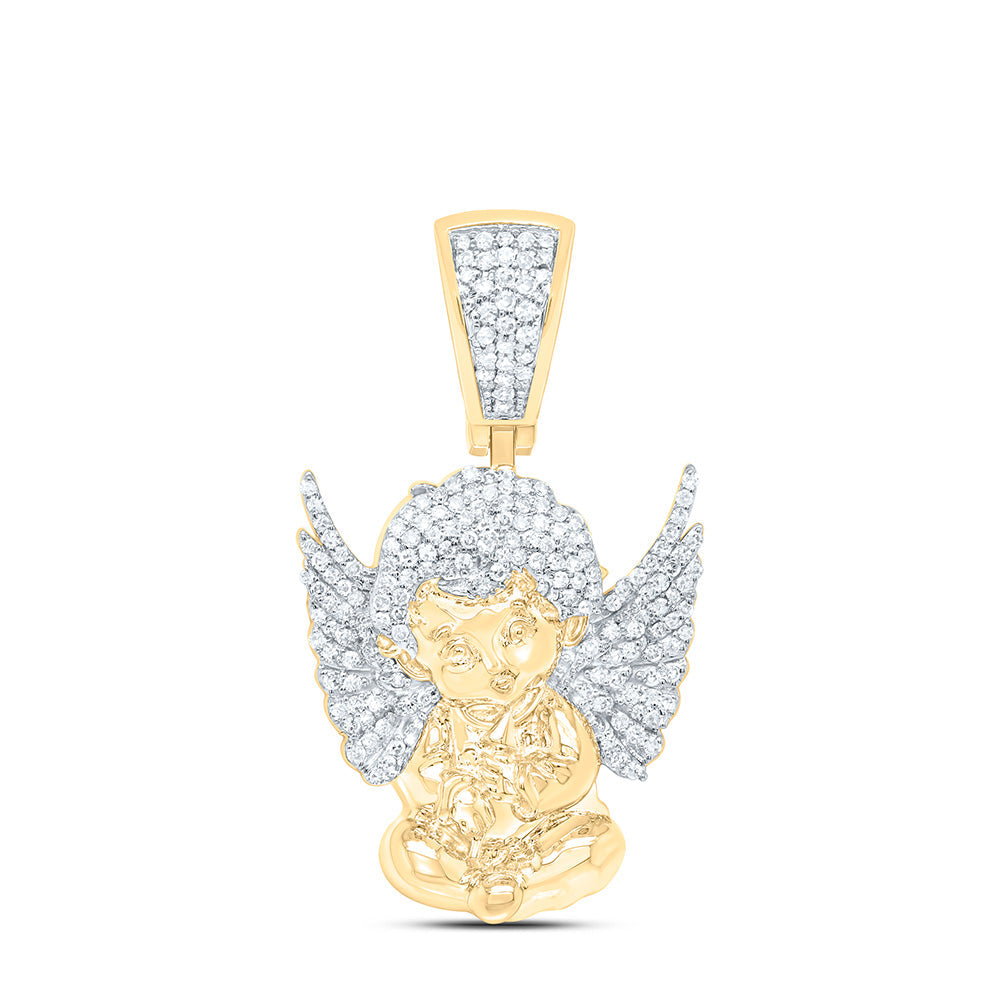 1/2CTW-NAT DIA NK ANGEL MENS CHARM Daisy Joyeria