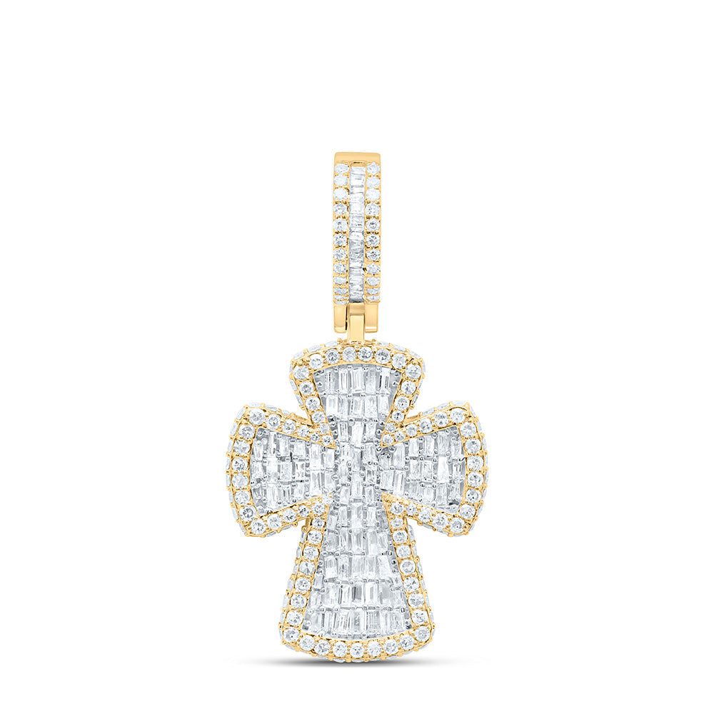 1 3/4CTW-NAT DIA NK CROSS MENS CHARM Daisy Joyeria