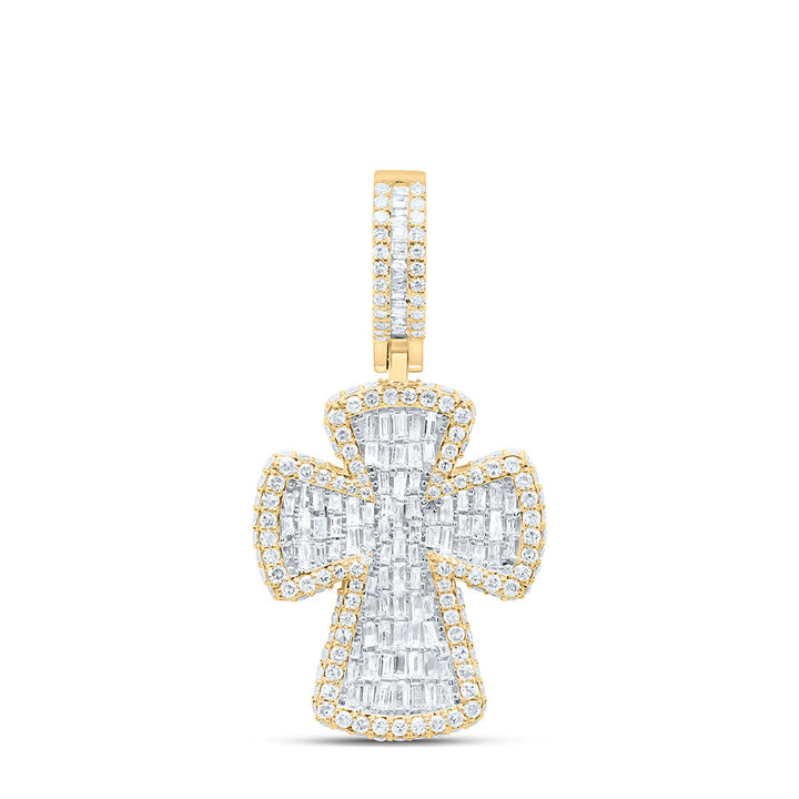 1 3/4CTW-NAT DIA NK CROSS MENS CHARM Daisy Joyeria