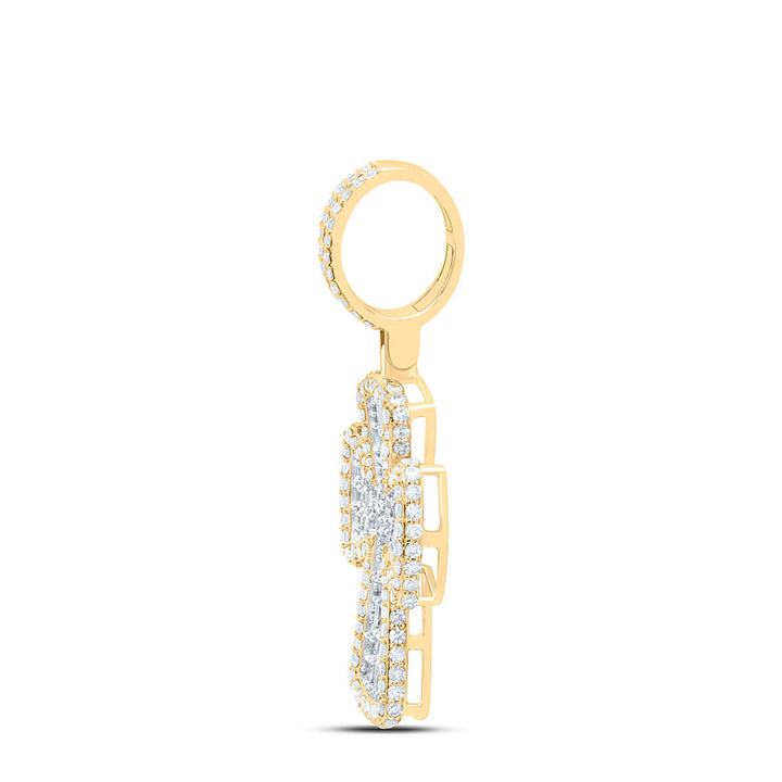 1 3/4CTW-NAT DIA NK CROSS MENS CHARM Daisy Joyeria