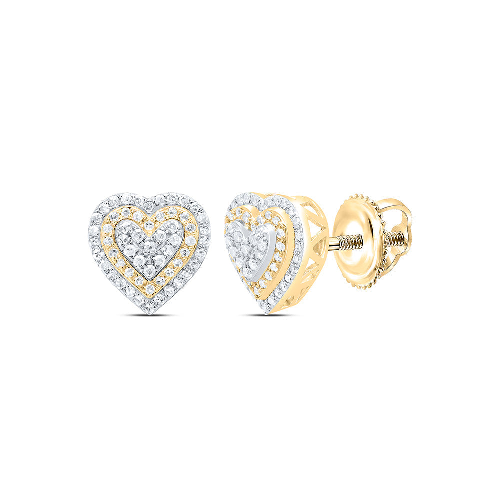 3/8CTW-NAT DIA NK FASHION HEART EARRING Daisy Joyeria