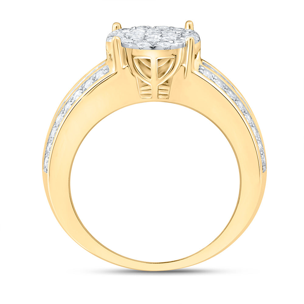 1 CTW-NAT DIA NK FASHION ROUND SHAPE RING Daisy Joyeria