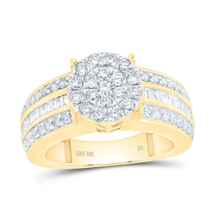1 CTW-NAT DIA NK FASHION ROUND SHAPE RING Daisy Joyeria