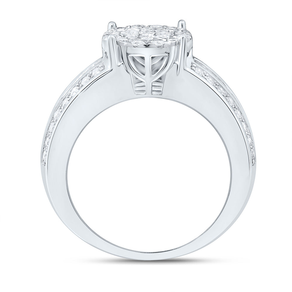 1 CTW-NAT DIA NK FASHION ROUND SHAPE RING Daisy Joyeria