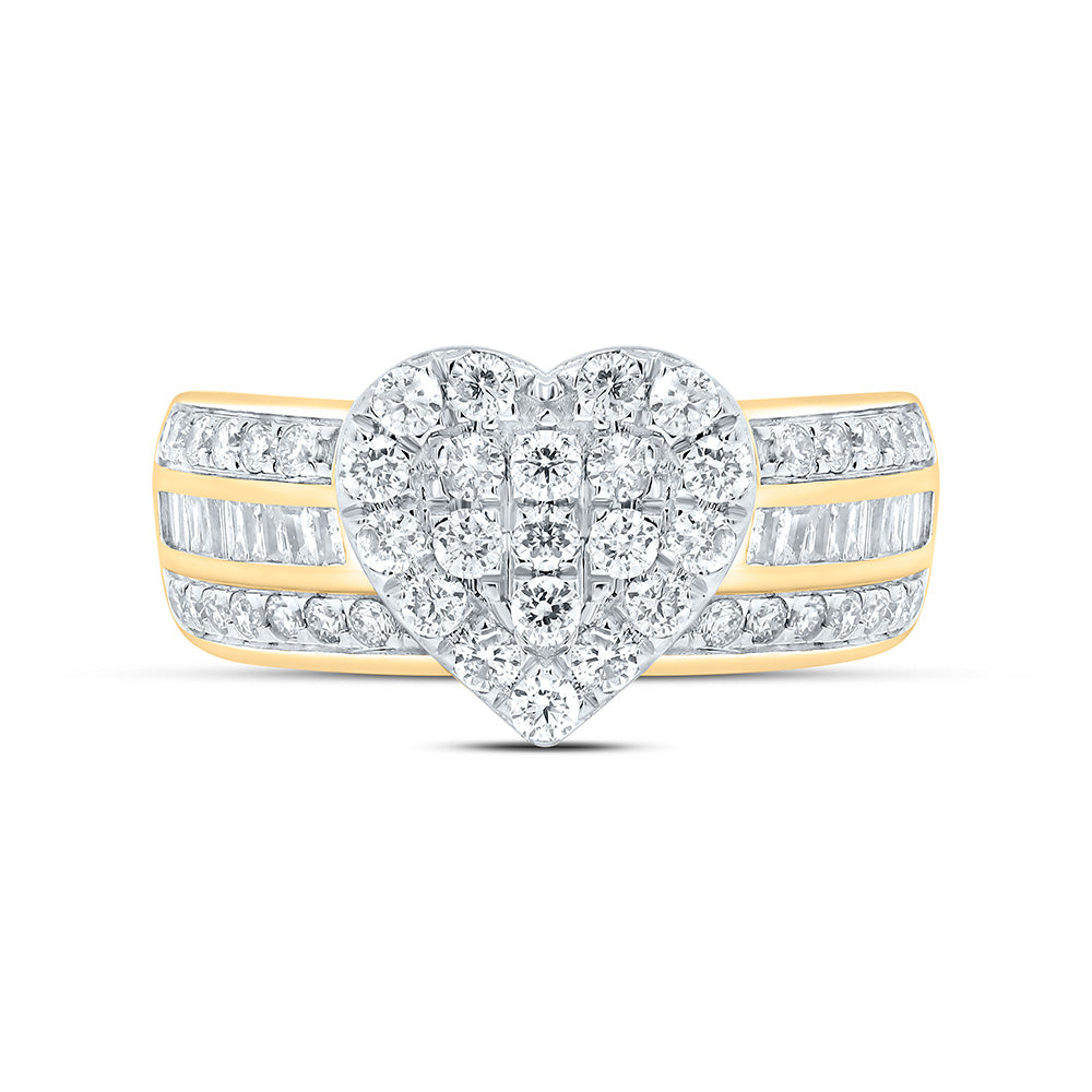 1CTW-NAT DIA NK FASHION HEART SHAPE RING Daisy Joyeria