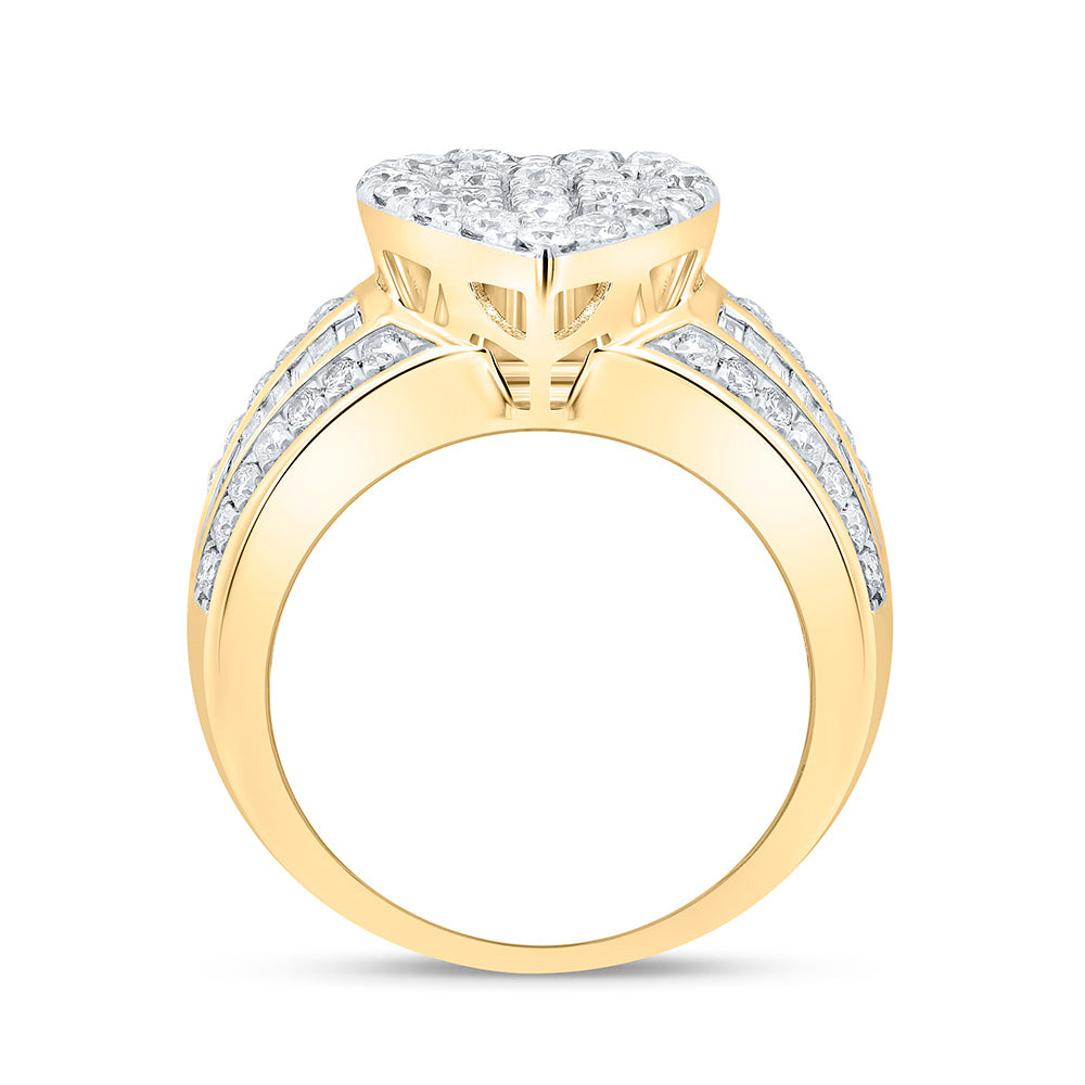 1CTW-NAT DIA NK FASHION HEART SHAPE RING Daisy Joyeria