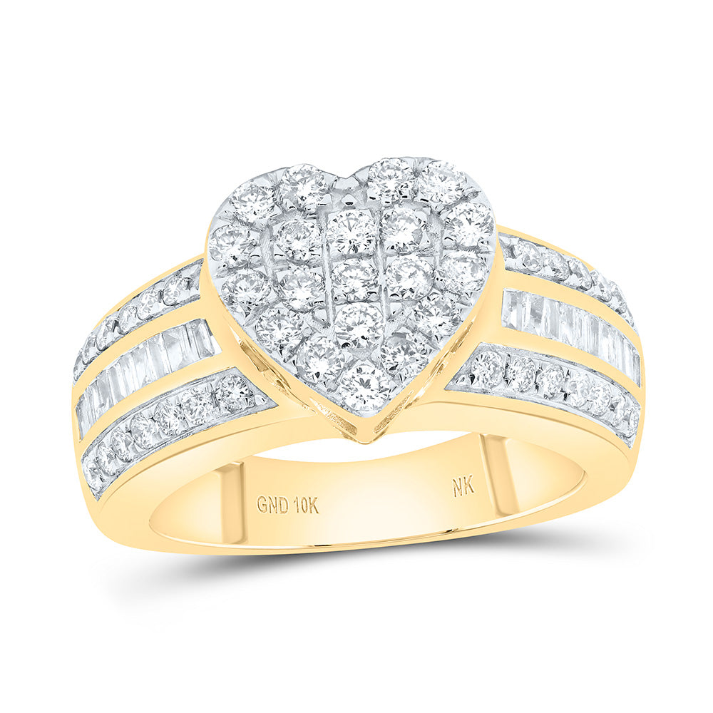 1CTW-NAT DIA NK FASHION HEART SHAPE RING Daisy Joyeria