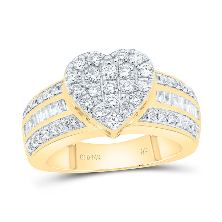 1CTW-NAT DIA NK FASHION HEART SHAPE RING Daisy Joyeria