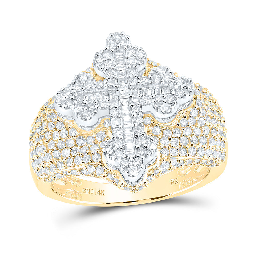 2CTW-NAT DIA NK MEN'S CROSS RING Daisy Joyeria
