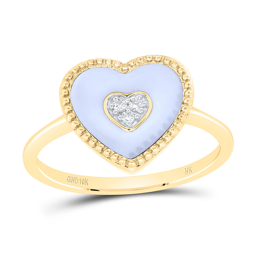 0.03CTW-NAT DIA NK GIFT HEART RING Daisy Joyeria