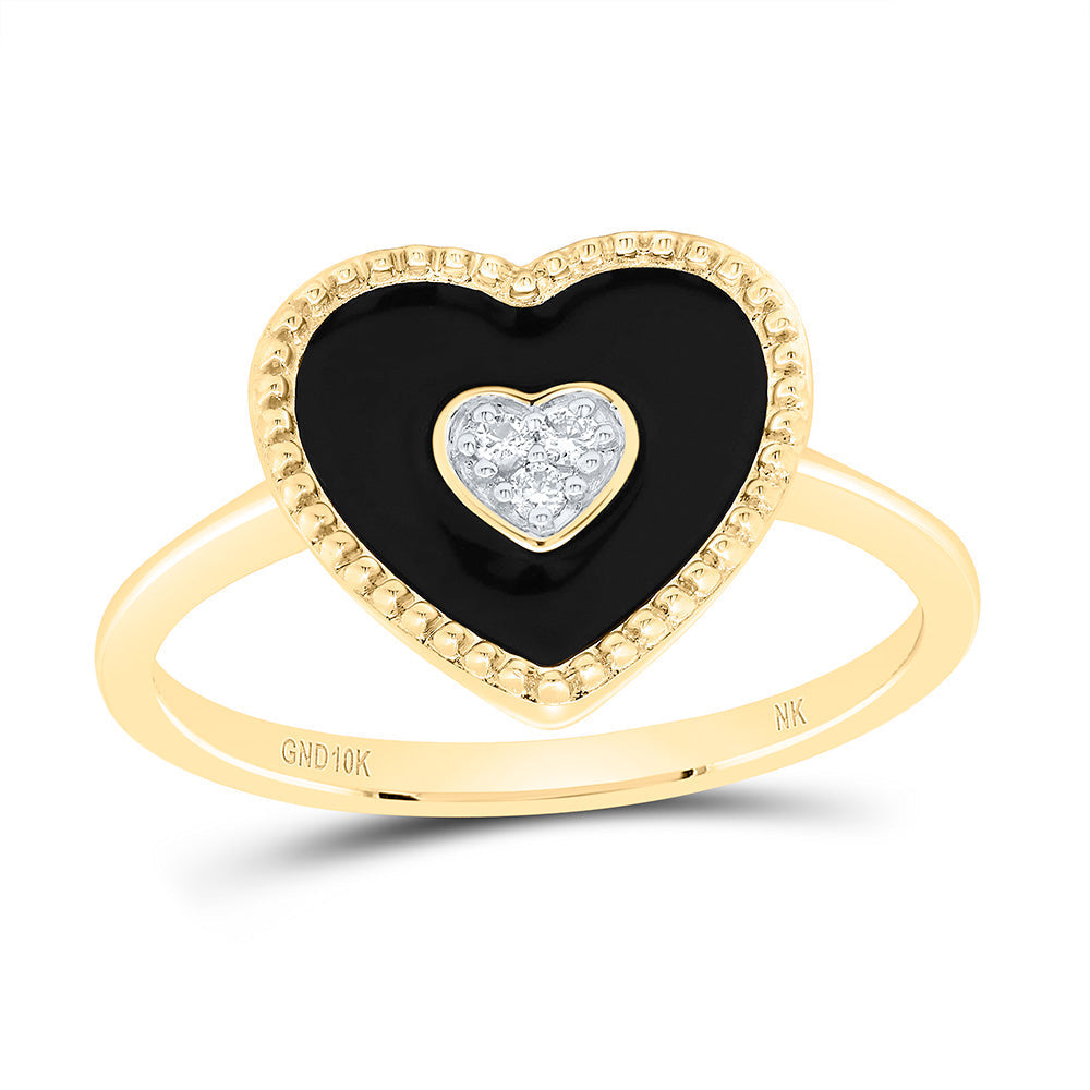 0.03CTW-NAT DIA NK GIFT HEART RING Daisy Joyeria