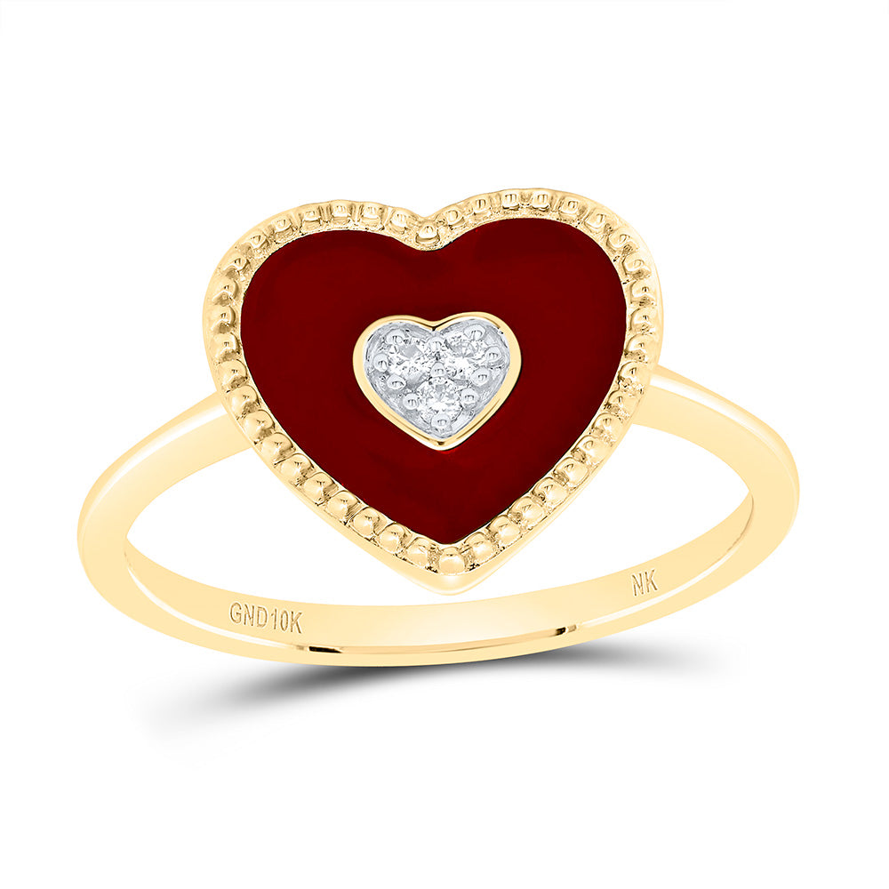 0.03CTW-NAT DIA NK GIFT HEART RING Daisy Joyeria