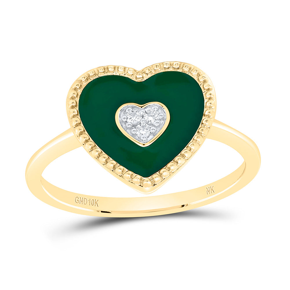 0.03CTW-NAT DIA NK GIFT HEART RING Daisy Joyeria