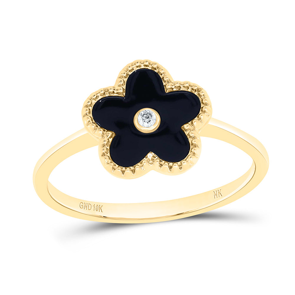 0.012CTW-NAT DIA NK GIFT FLOWER RING Daisy Joyeria
