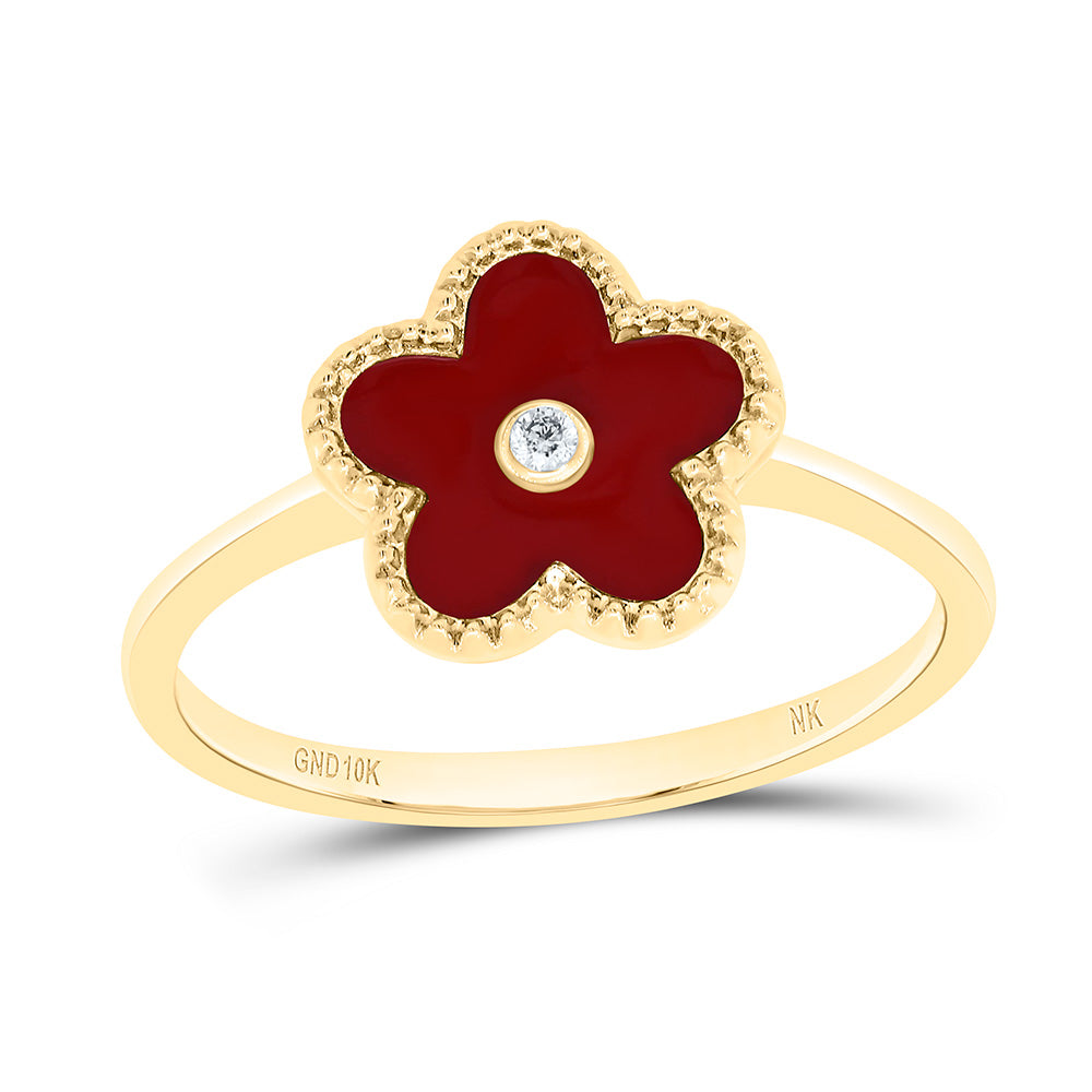 0.012CTW-NAT DIA NK GIFT FLOWER RING Daisy Joyeria