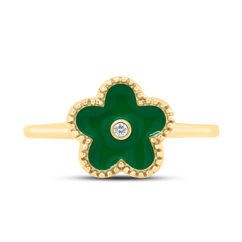 0.012CTW-NAT DIA NK GIFT FLOWER RING Daisy Joyeria