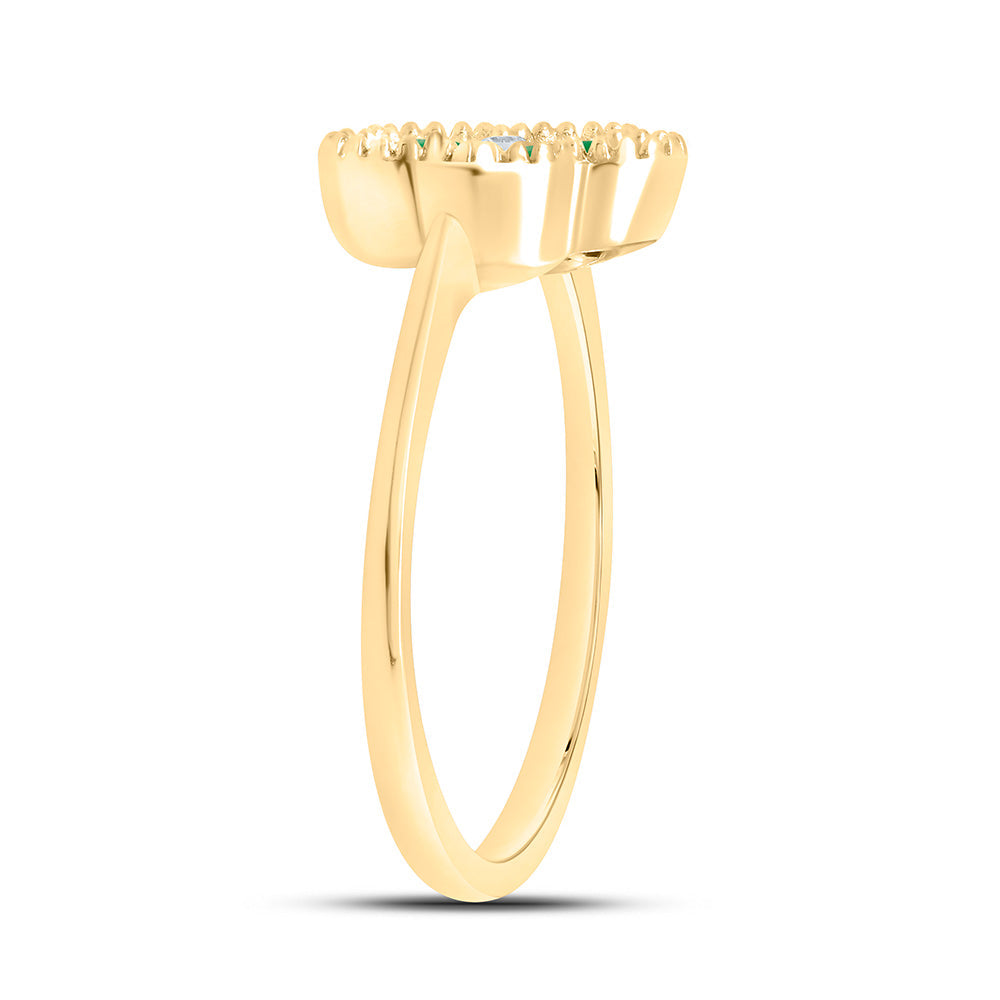 0.012CTW-NAT DIA NK GIFT FLOWER RING Daisy Joyeria