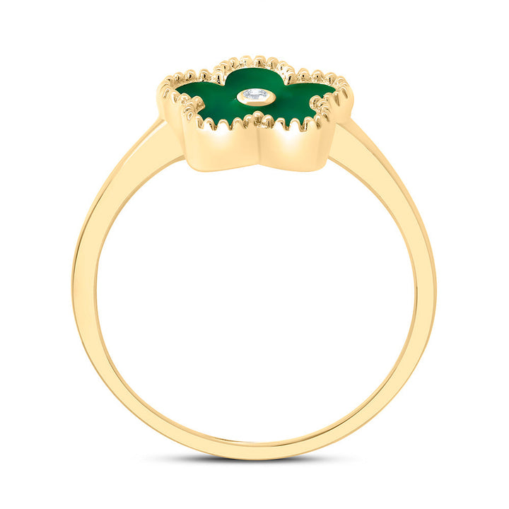 0.012CTW-NAT DIA NK GIFT FLOWER RING Daisy Joyeria