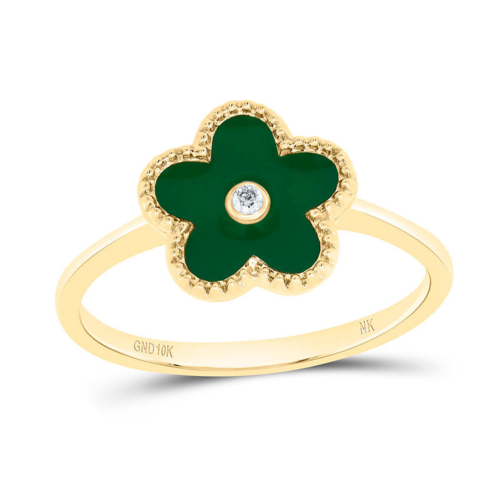 0.012CTW-NAT DIA NK GIFT FLOWER RING Daisy Joyeria