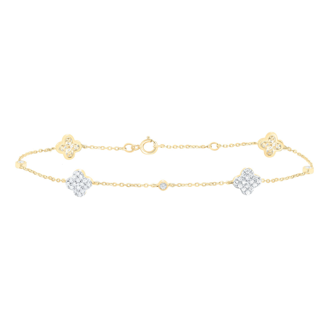 1/3CTW-NAT DIA CN FASHION CLOVER BRACELET ( 7 INCH ) Daisy Joyeria